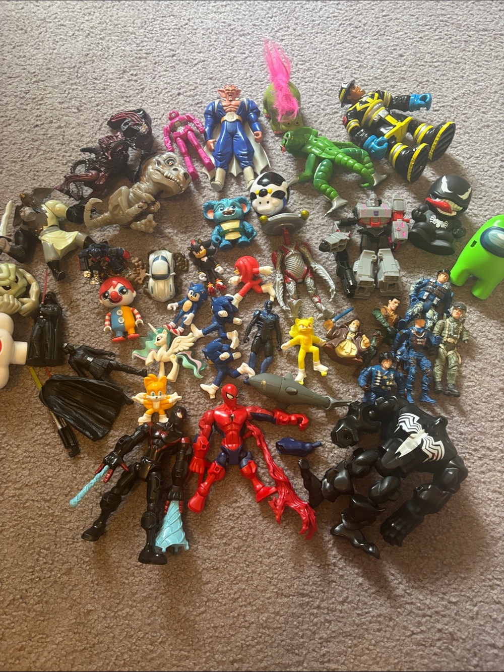 Lot of random toys and action Figures As Pictured
